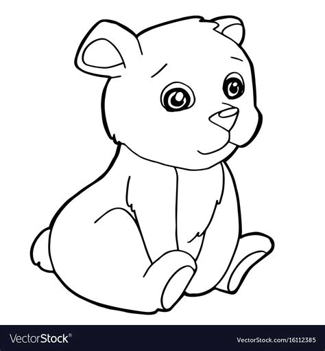 cartoon cute bear coloring page vector image  vectorstock bear
