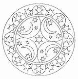 Mandala Coloring Moon Star Comment First sketch template
