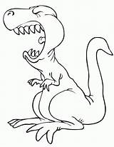 Coloring Pages Dinosaur Cartoon Dinosaurs Rex Baby Colouring Drawing Cute Printable Line Cat Cliparts Dino Color Clipart Trex Library Tyrannosaurus sketch template