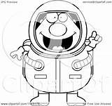 Astronaut Smart Clipart Cartoon Outlined Coloring Vector Cory Thoman Royalty sketch template