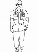 Mewarnai Tentara Polisi Tni Gagah Bapak Menjaga Siap Bertugas Ganteng Kedaulatan sketch template