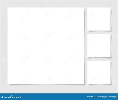pieces blank sheet  white paper stock vector illustration