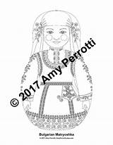 Bulgarian Coloring Sheet Folk Doll Traditional Printable Dress Amyperrotti sketch template
