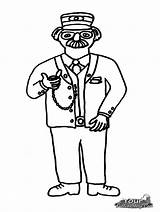 Train Conductor Clipart Colouring Pa Clipground sketch template