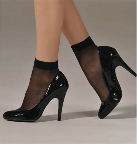10 pairs ladies girl ankle nylon sheer stocking socks black