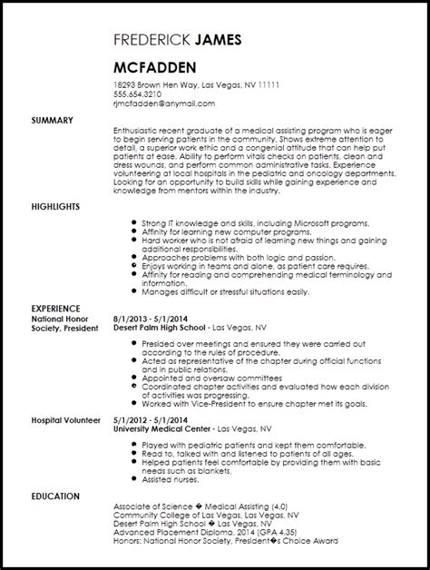 entry level medical assistant resume  resume