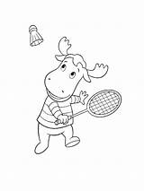 Badminton Coloring sketch template