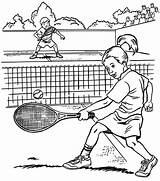 Tennis Coloring Pages Boy Playing Girl Drawing Sports Printable Activity Getdrawings sketch template