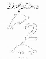 Coloring Dolphins Cursive Built California Usa sketch template