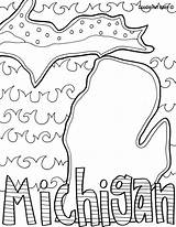 Michigan Coloring Pages Wolverines State Getcolorings sketch template