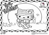 Halloween Coloring Kitty Hello Pages Mummy Sanrio Printable Scary Little Spooky Pony Print Color Kids Cute Really Az She Fly sketch template