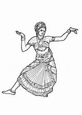 Coloring Indienne Danse Danseuse Indian Colorear Inde Colorare Hindou Disegni Danses Hindu Coloriages Traditionnelle Dances Justcolor Adultos Adulti Adulte Dessins sketch template
