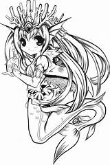 Siren Coloring Mermaid Pages Anime Color Chibi Print Enchanter Legends Deviantart League Inks Behance Thanks Looking Kids sketch template