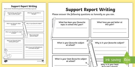 childrens activity  support report writing