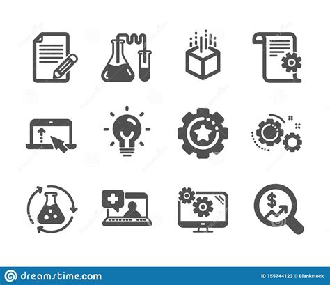 set  science icons   medical  settings gear settings vector stock vector