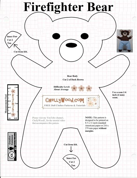 printable teddy bear clothes patterns  printable