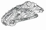 Falcon Millennium Millenium Wars Star Coloring Template Visit Silhouette sketch template