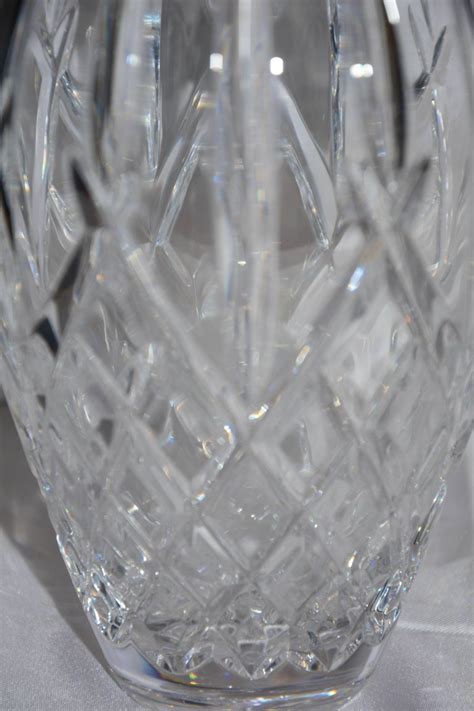 Heavy Cut Crystal Diamond Pattern Waterford Vase Signed