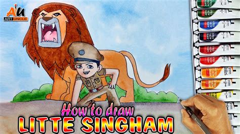 singham animation cartoonhow  draw  singhamlittle