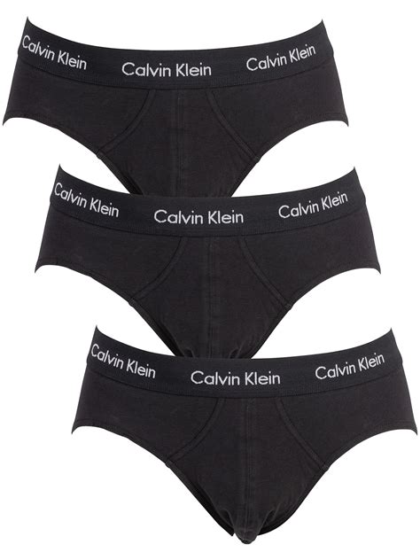 Calvin Klein 3 Pack Hip Briefs Black Standout