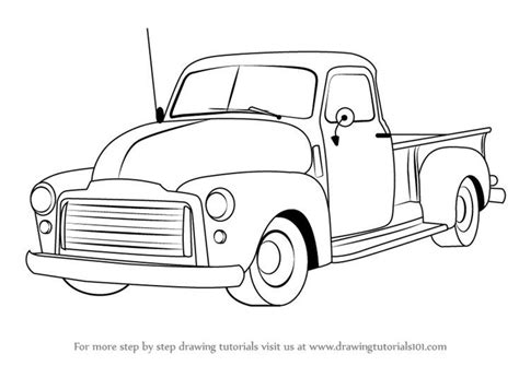 learn   draw  gmc pickup truck trucks step  step drawing