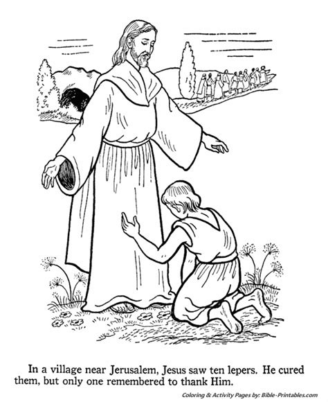 jesus teaches coloring pages jesus heals   lepers bible printables