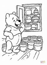 Pooh Coloring Winnie Honey Disegni Pages Book Da Info Printable Disney Jars Cupboard Miel Coloriage Colorear Para Dibujos Colorare Di sketch template