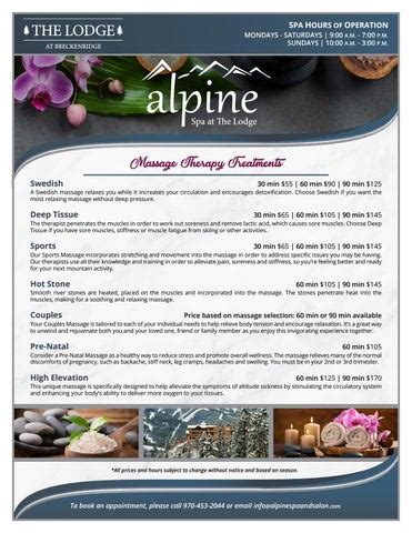 alpine spa   lodge  breckenridge  guest services issuu