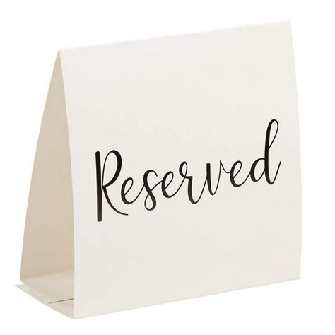 pack reserved table signs white reserved tent cards  large