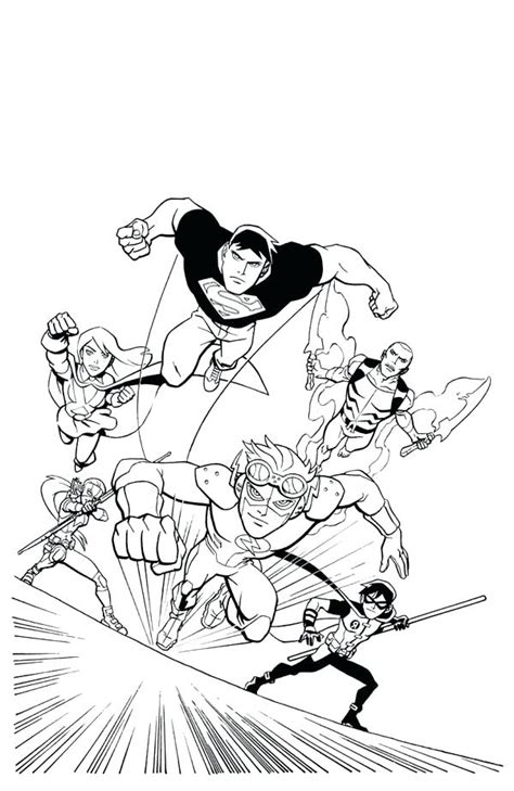 young justice coloring pages  getcoloringscom  printable