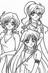 Coloring Sailor Moon Pages Sailormoon Rei Ami Makoto Colouring Adult Sheets Mars Books Crystal Choose Board Color Manga sketch template