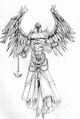 Angel Warrior Tattoo Tattoos Drawings Sketch Sketches Lost Designs Guardian Deviantart Angels Archangel Ange Sleeve Choose Board Men Real sketch template