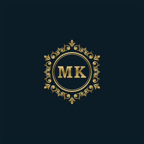 letter mk logo  luxury gold template elegance logo vector template