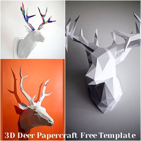 deer papercraft  template    printable
