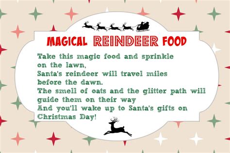 magical reindeer food recipe printable tag mama cheaps