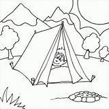 Coloring Camping Pages Printable Tent Boy Kids Colouring Scene Color Sheets Fire Nature Theme Activities Print Preschool Dot Forest Summer sketch template