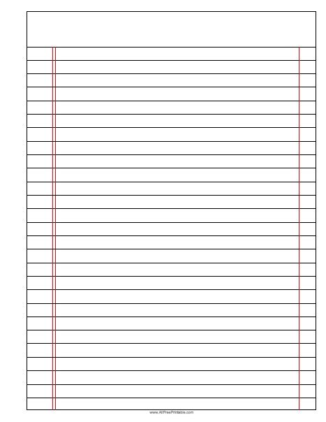 full  school lined paper template