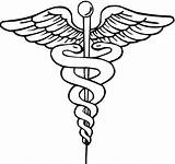 Medical Symbol Doctor Clip Symbols Caduceus Clipart Medicine Physician Jpeg Logo Drawing Cliparts Sign Line Health Library Time Use Coloring sketch template