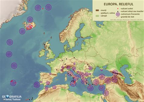 geografilia harta europa corelatia dintre tectonica  relief