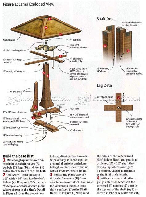 prairie table lamp plans woodarchivist