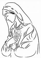 Maria Mary Colorir Virgen Nossa Senhora Dibujo Desenhos sketch template