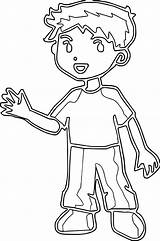 Outline Boy Coloring Boys Line Pages Little Wecoloringpage sketch template