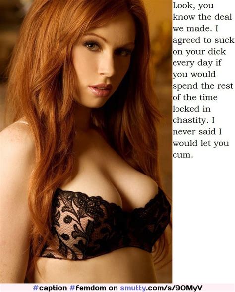caption femdom chastity redhead ginger gorgeousgirl cleavage wanttofuckher