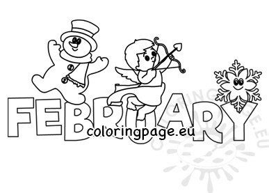 february month colouring page kids coloring page