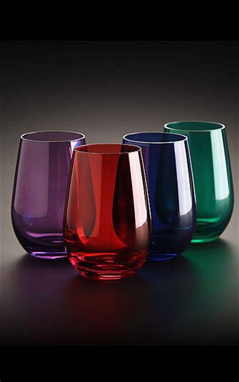 Marquis By Waterford Vintage Jewels Colored Stemless Wine Set Of Four