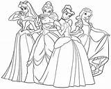 Coloring Disney Pages Princesses Together Princess Getdrawings sketch template