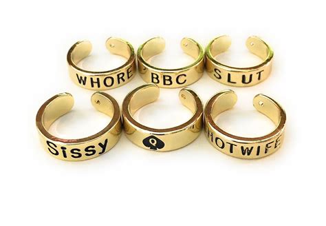 gold slut whore bbc hotwife or qos toe ring swinger jewelry sissy vixen