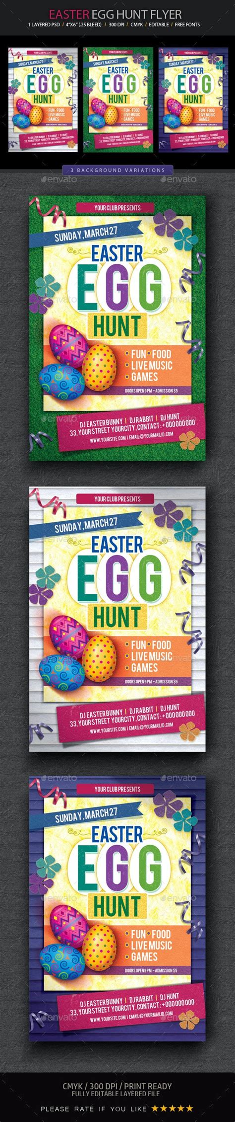 easter egg hunt flyer template print templates graphicriver