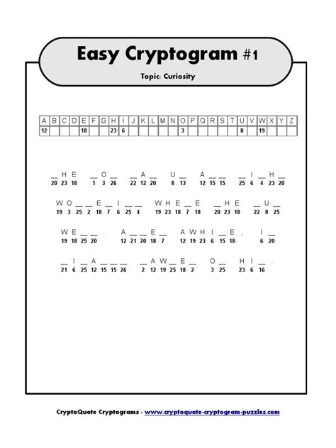 printable cryptogram