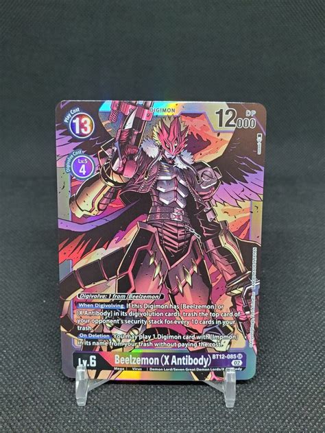 beelzemon  antibody bt  sr  time nm digimon tcg ebay